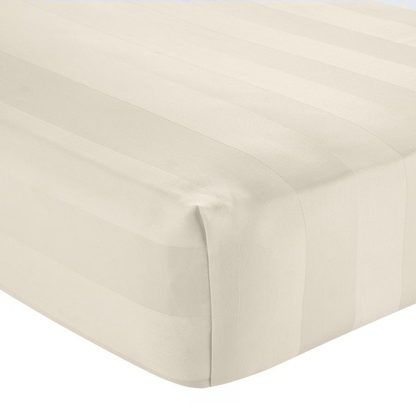 Krémové napínací saténové prostěradlo 150x200 cm So Soft Satin Stripe – Catherine Lansfield