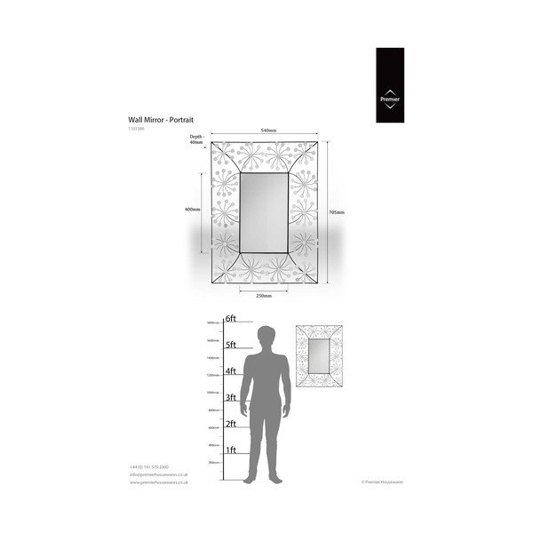 Nástěnné zrcadlo 56x70 cm Floret – Premier Housewares-image-1