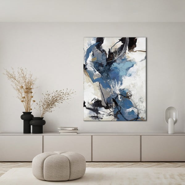Obraz s ručně malovanými prvky na plátně 90x120 cm Blue Vibes – Malerifabrikken-image-1