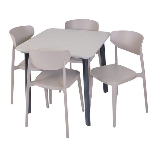 Světle hnědá plastová zahradní židle Mare – Rojaplast-image-4