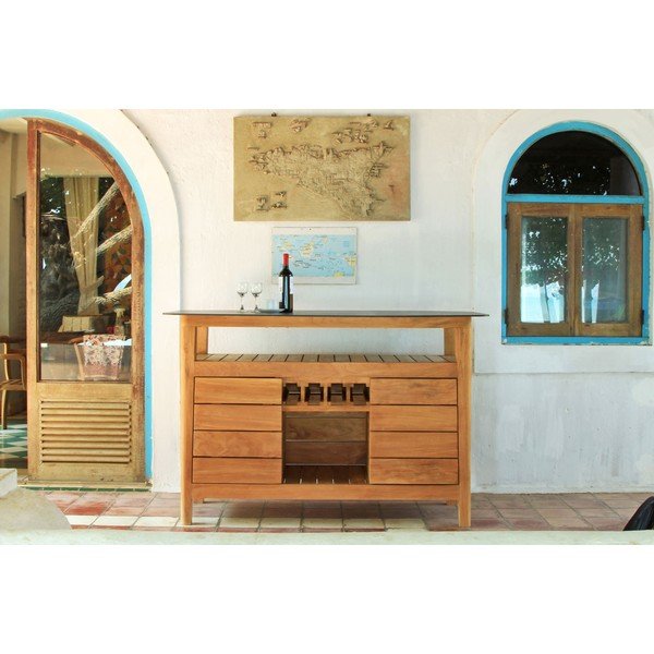 Zahradní barový stolek z teakového dřeva 160x90 cm Navy – Ezeis-image-1
