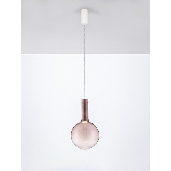 Hnědé skleněné LED stmívatelné závěsné svítidlo ø 25 cm Nostos – Nova Luce-image-3
