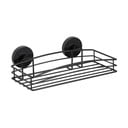 Černá nástěnná police do koupelny Wenko Vacuum-Loc® Pavia, šířka 26 cm