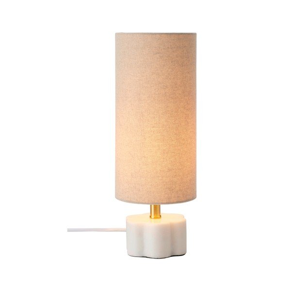 Bílá/béžová lněná stolní lampa (výška 33 cm) Joline – Ellos Home-image-3