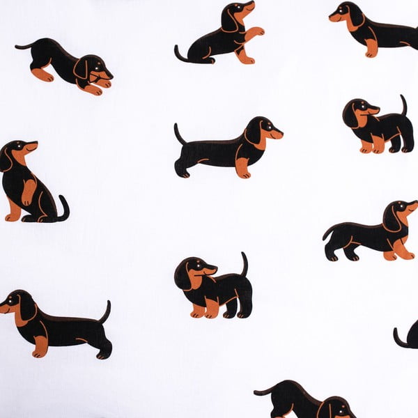Černobílé bavlněné dětské povlečení na jednolůžko 140x200 cm Dachshund – Jerry Fabrics-image-4
