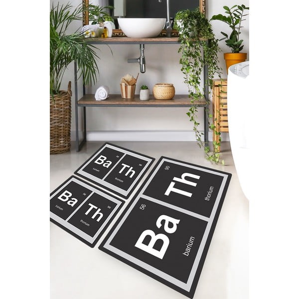 Černé koupelnové předložky v sadě 3 ks 60x100 cm Barium – Foutastic-image-1