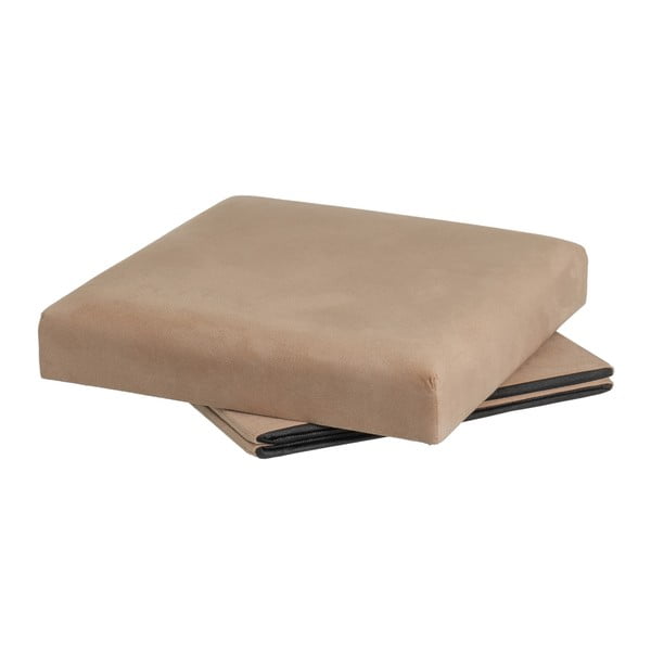 Světle hnědý sametový taburet Estela – Casa Selección-image-2