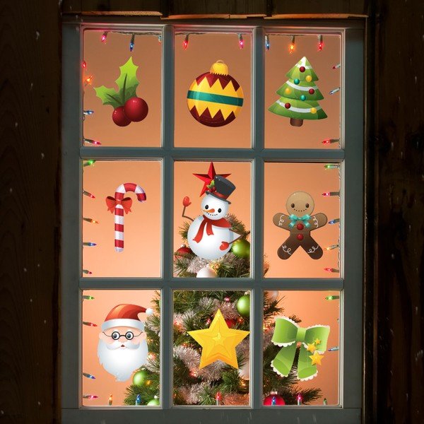 Sada 9 vánočních samolepek Ambiance Santa Claus and Snowmen-image-2