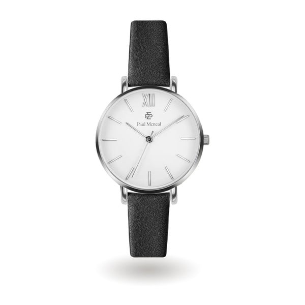 Dámské hodinky s černým koženým páskem Paul McNeal Timeless