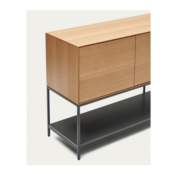 Nízká komoda v dekoru dubu v přírodní barvě 195x80 cm Vedrana – Kave Home-image-4