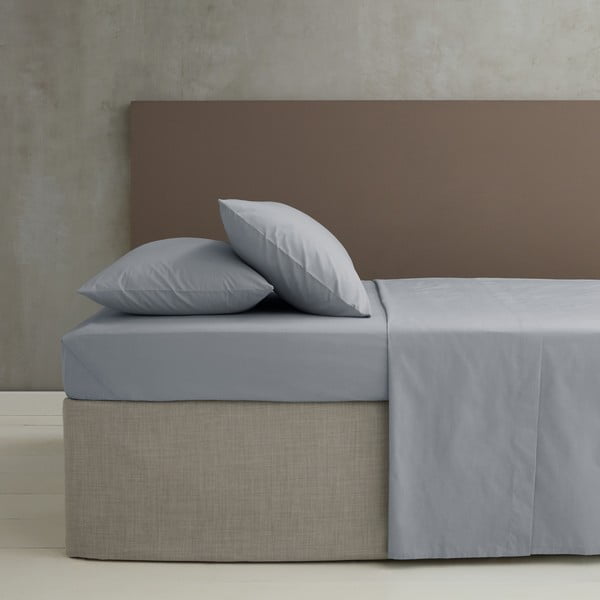 Šedé perkálové prostěradlo 275x275 cm Easy Iron Percale – Catherine Lansfield-image-1