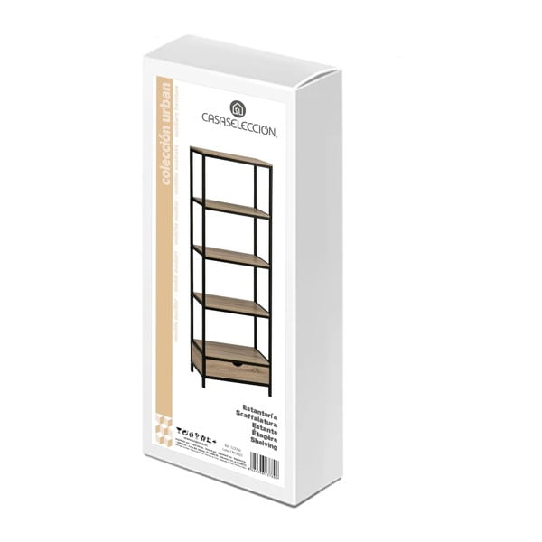 Černá přírodní knihovna v dekoru dubu 60x180 cm Urban – Casa Selección-image-4