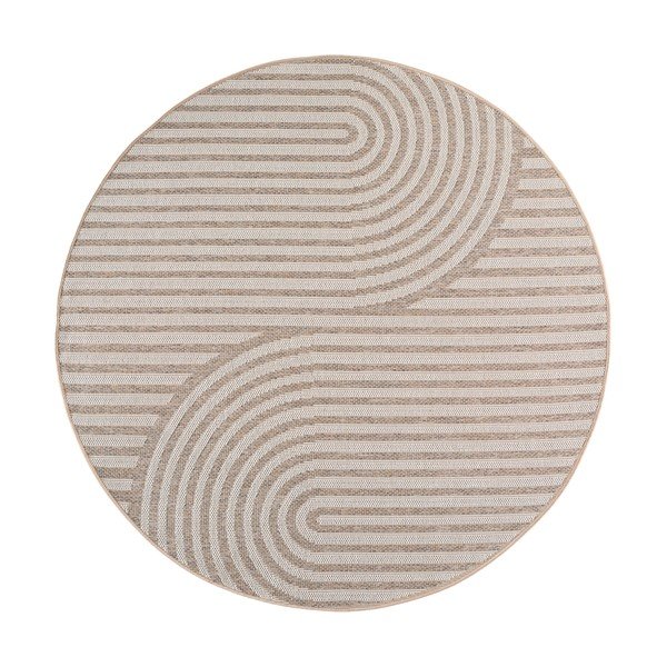 Béžový kulatý vnitřní a venkovní koberec ø 80 cm Desert 1301 – Ayyildiz Carpets