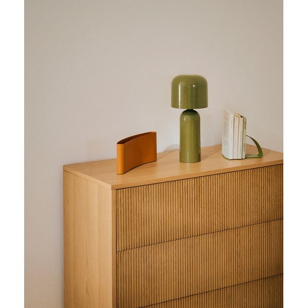 Zelená kovová stolní lampa (výška 38 cm) Monze – Kave Home-image-2