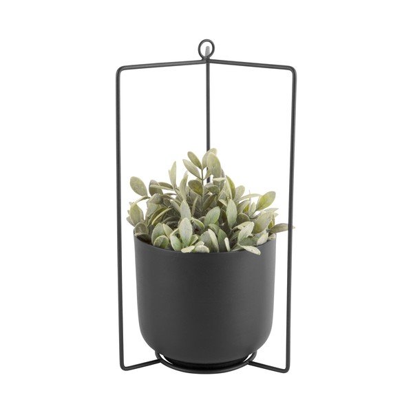 Černý kovový závěsný květináč PT LIVING Spatial, výška 36 cm-image-2