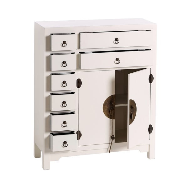 Bílá vysoká komoda 73x90 cm Oriente – Ixia-image-2