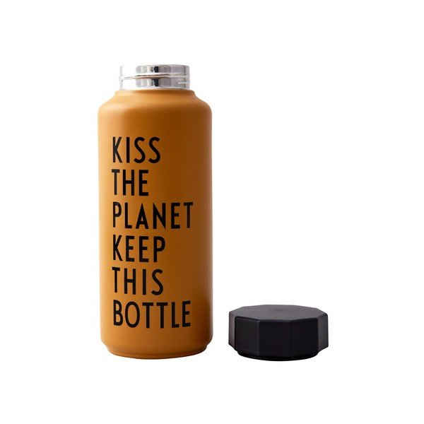 Oranžová termo láhev Design Letters Kiss, 500 ml-image-1