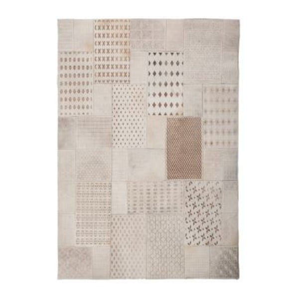 Bílý kožený koberec Ray,160x230cm