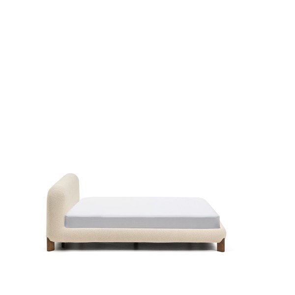 Béžová čalouněná dvoulůžková postel bez roštu 180x200 cm Odina – Kave Home-image-4