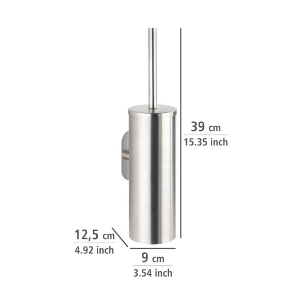 Samodržící WC štětka z nerezové oceli v matně stříbrné barvě Orea – Wenko-image-2