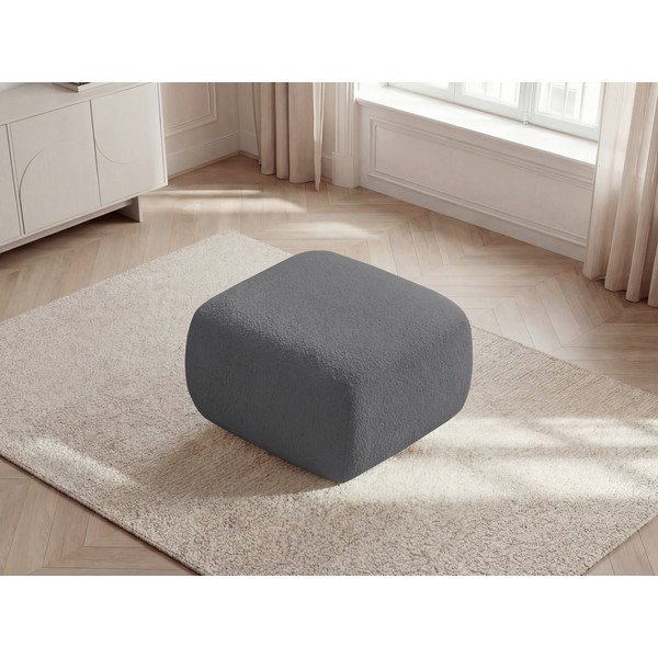 Šedá podnožka z textilie bouclé Montaigne – Bobochic Paris-image-3