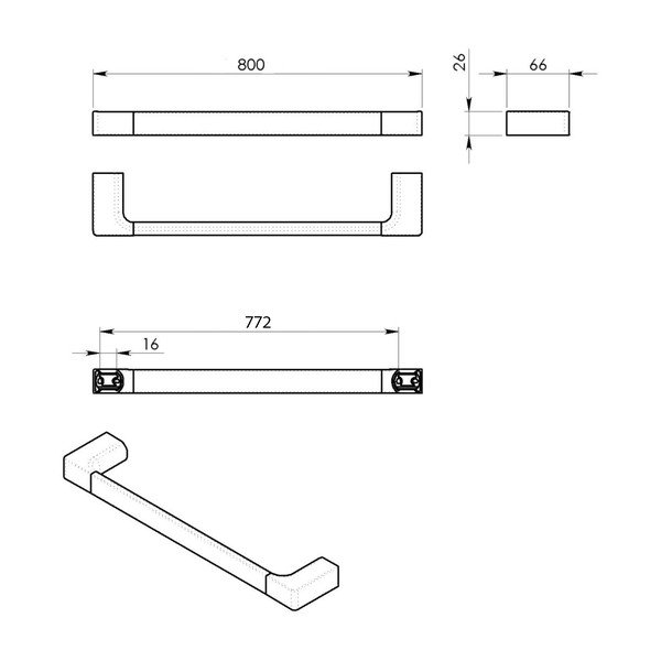 Bílý nástěnný kovový držák na ručníky Gedy Pirenei – Sapho-image-1