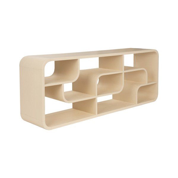 Krémová knihovna z dubového dřeva 60x160x35 cm Seven – Zuiver-image-4