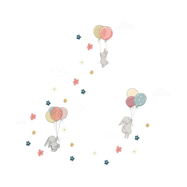 Dětské samolepky na zeď Ambiance Flying Rabbits-image-2