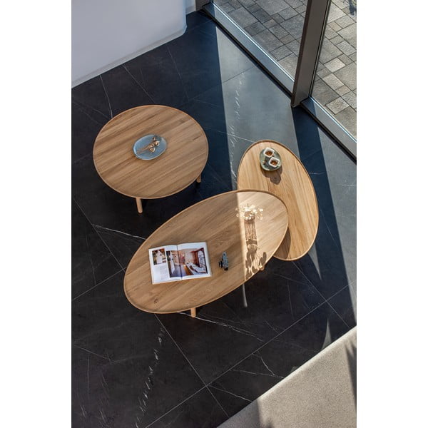 Konferenční stolek z dubového dřeva v přírodní barvě 65x120 cm Mu – Gazzda-image-1