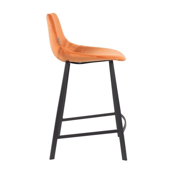 Sada 2 oranžových barových židlí se sametovým potahem Dutchbone, výška 91 cm-image-2
