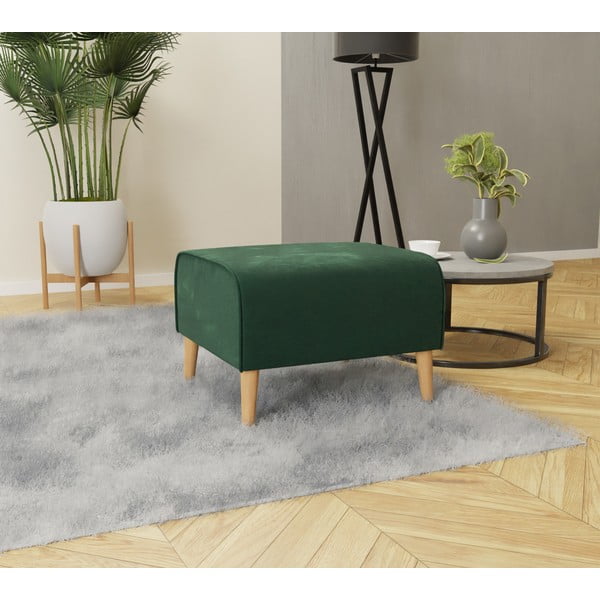 Tmavě zelená sametová podnožka Carole – Ropez-image-2