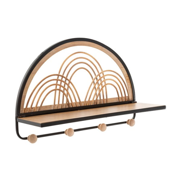 Kovový nástěnný věšák s poličkou v černo-přírodní barvě Oporto – Mauro Ferretti-image-2