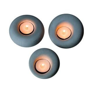 Betonové svícny v sadě 3 ks Donut – Mioli Decor