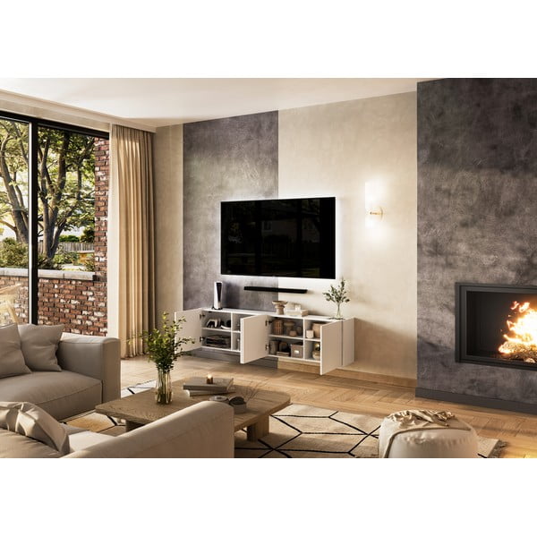 Bílý TV stolek 183x45 cm Piana – Germania-image-4