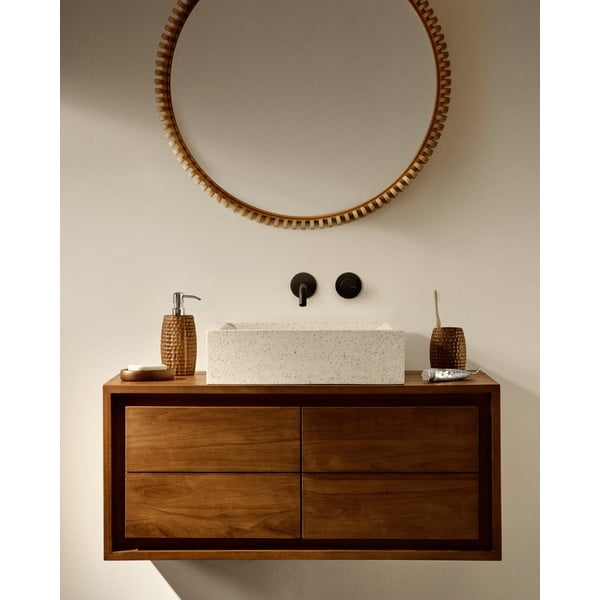 Hnědý dřevěný kelímek na zubní kartáčky Fraz – Kave Home-image-2