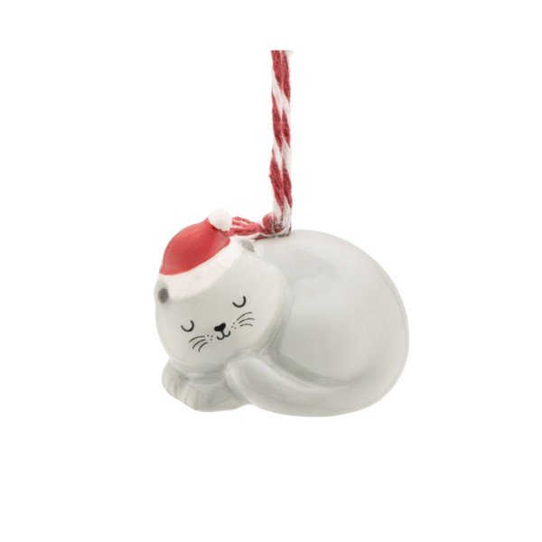 Keramická vánoční ozdoba 4 cm Sleeping Cat – Sass & Belle