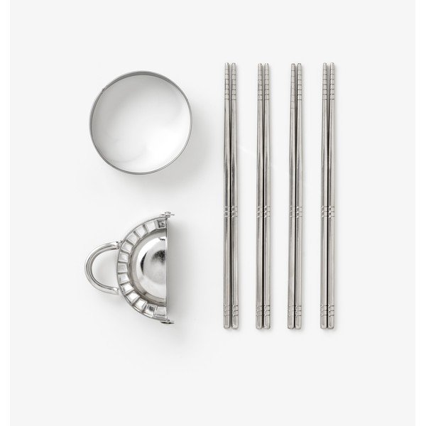 Béžové nerezové hůlky v sadě pro 4 osoby The Essentials - Dumpling Tools – Printworks-image-3