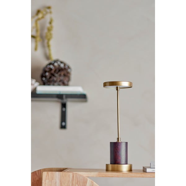 LED stmívatelná stolní lampa ve zlaté barvě s kovovým stínidlem (výška 30 cm) Chico – Bloomingville-image-1