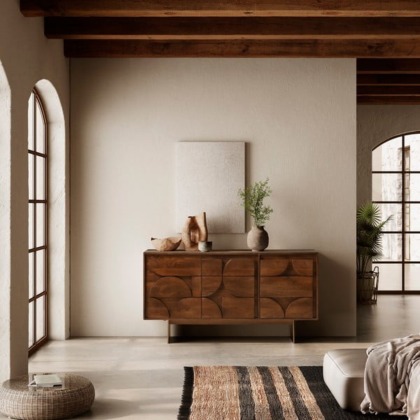 Hnědá komoda z mangového dřeva 145x76x40 cm Trisha – MOME-image-1