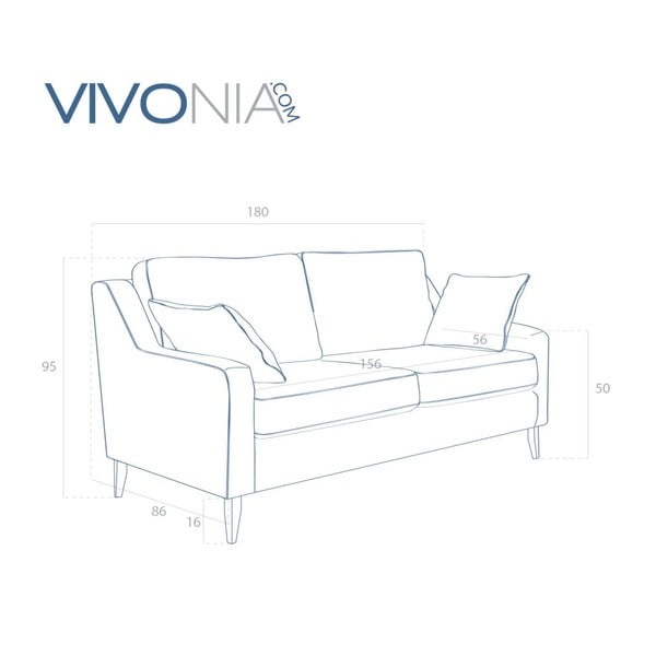 Hnědá pohovka pro tři Vivonita Bond-image-4