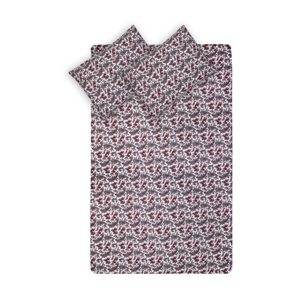 Set hnědého elastického bavlněného prostěradla a povlaku na polštář Fitted Sheet Duro, 100 x 200 cm