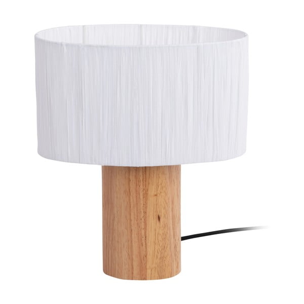 Stolní lampa se stínidlem z papírového výpletu v bílo-přírodní barvě(výška 30,5 cm)  Sheer Oval – Leitmotiv