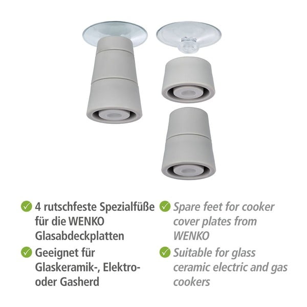 Sada 4 nožiček ke skleněnému krytu na sporák Wenko Universal-image-3