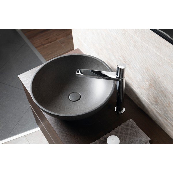 Tmavě šedé betonové kulaté umyvadlo ø 44 cm Turf – Sapho-image-1