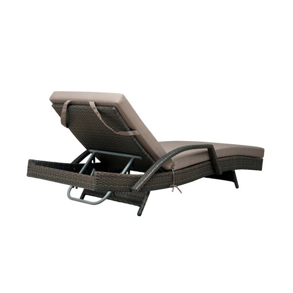 Hnědo-béžové zahradní lehátko z umělého ratanu Redondo – Unique Furniture-image-4