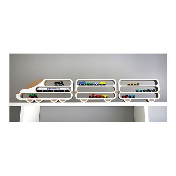 Set 3 poliček Unlimited Design for kids Lokomotiva a 2 vagony-image-3