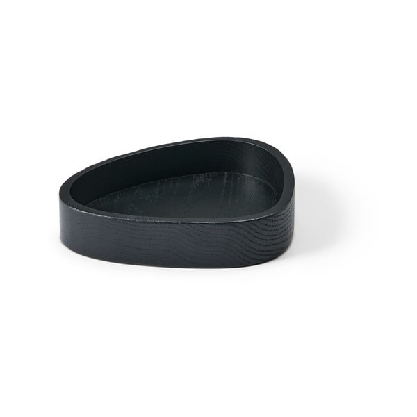 Černý dekorativní dřevěný úložný box 14x12,5x3 cm Curve S – LIND DNA
