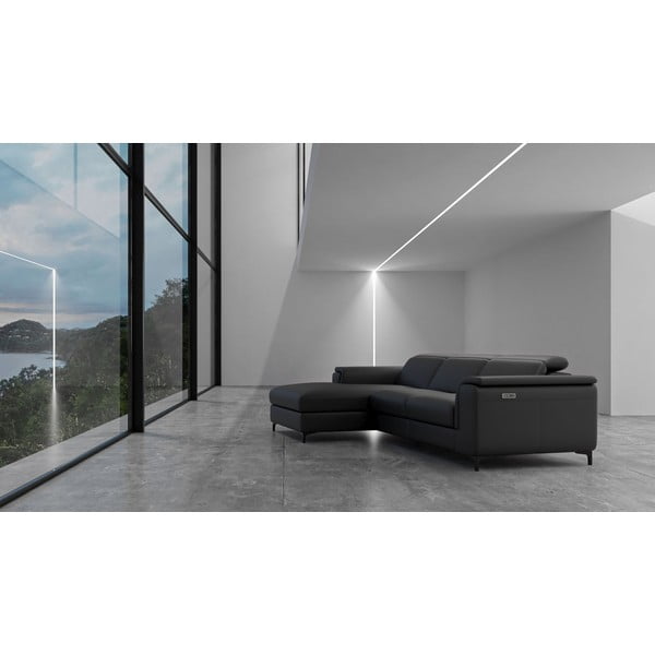 Tmavě šedá kožená rohová pohovka (levý roh) Brito – MESONICA-image-1