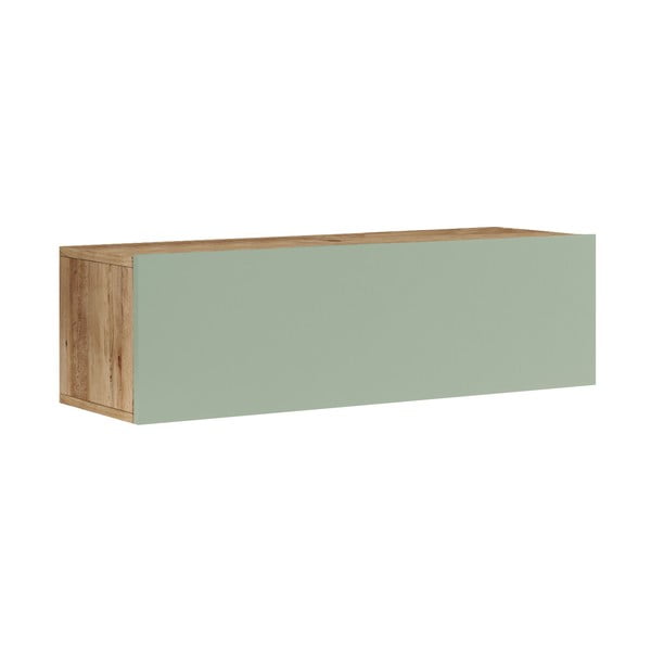 TV stolek v dekoru borovice v zeleno-přírodní barvě 100x30x32 cm – Kalune Design
