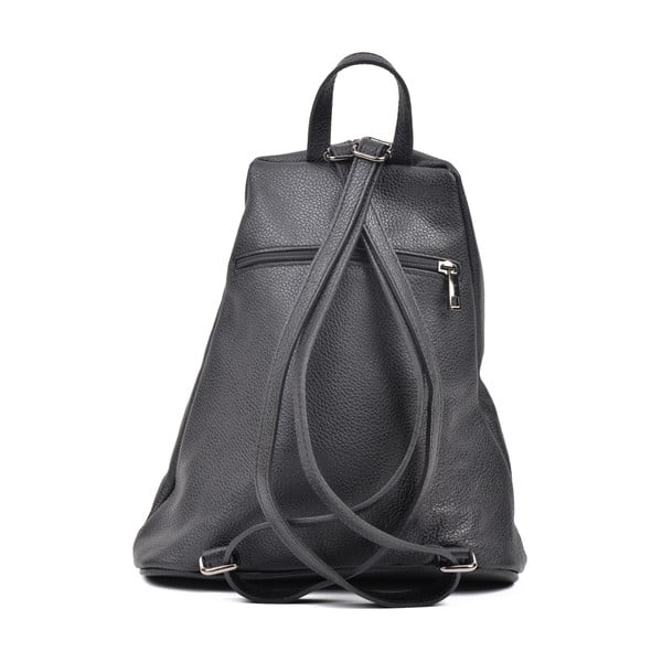 Černý kožený batoh Luisa Vannini Mell-image-1